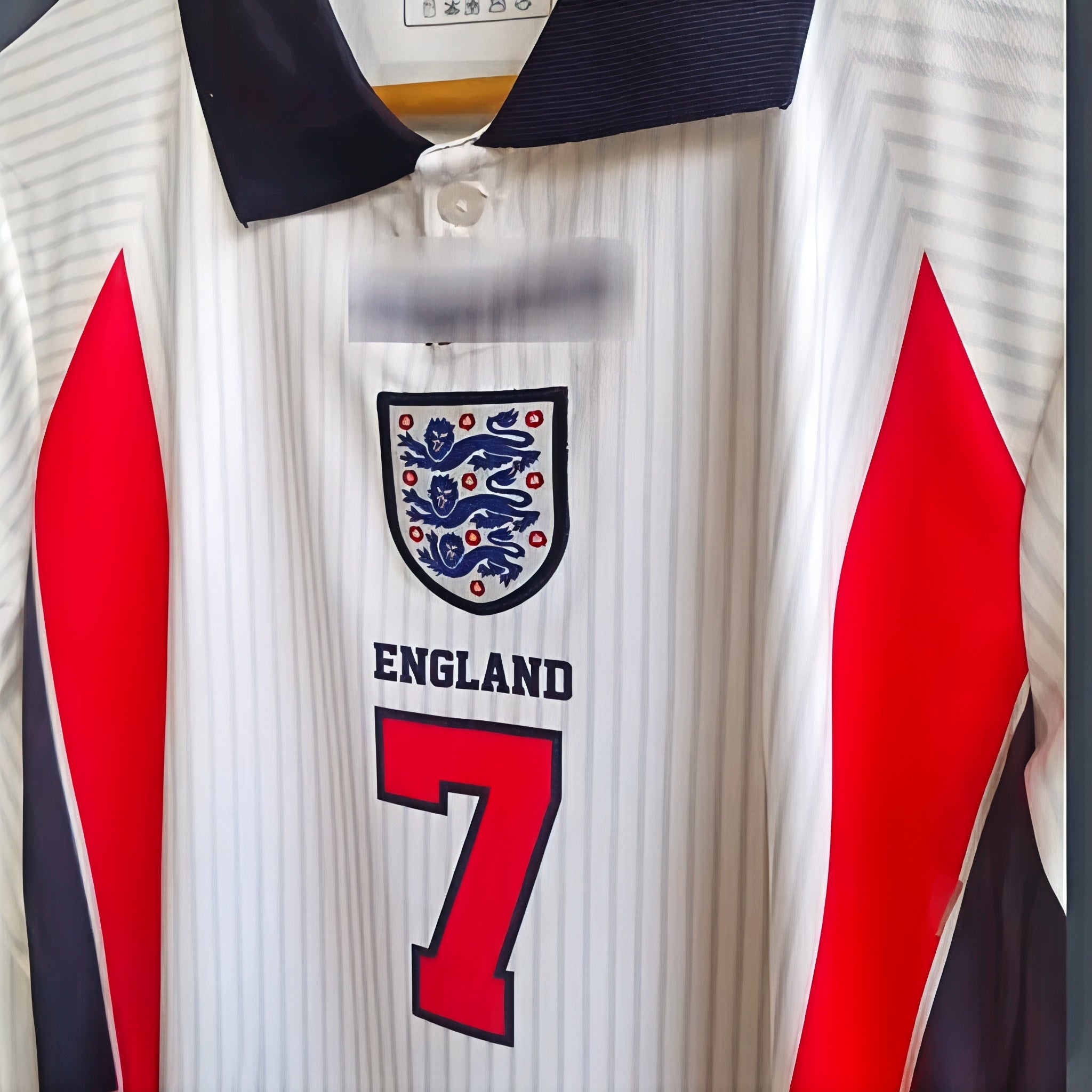 England David Beckham #7 Retro Long Sleeve Jersey – Classic White Edition