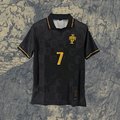Cristiano Ronaldo #7 Portugal Black Panther Jersey – Black & Gold Limited Edition