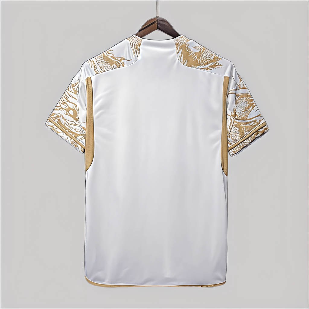 Real Madrid Jersey – White & Gold Edition ⚪✨