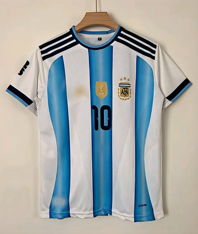 Argentina Messi #10 Home Football Jersey – 3 Stars World Cup Edition