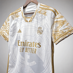 Real Madrid Jersey – White & Gold Edition ⚪✨
