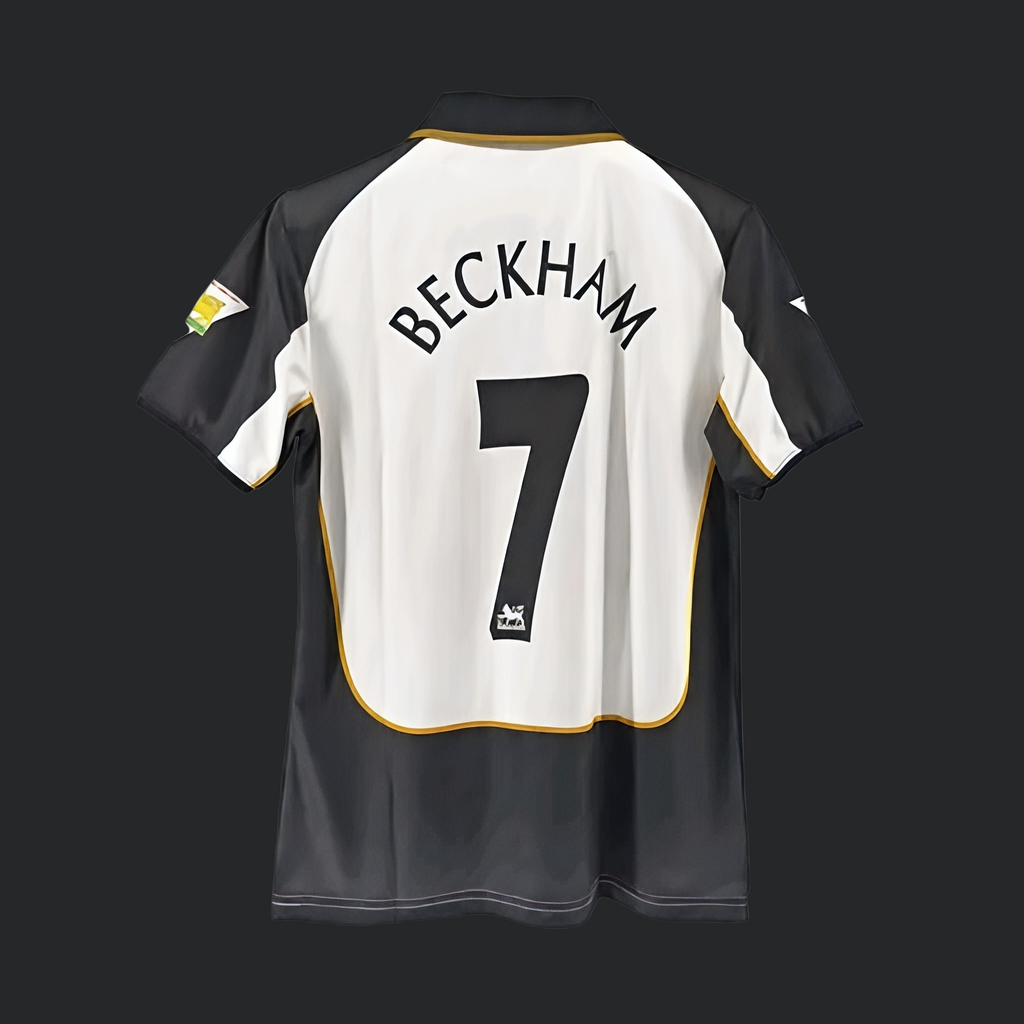 David Beckham #7 England 2002 Away Retro Jersey – Black Classic Edition