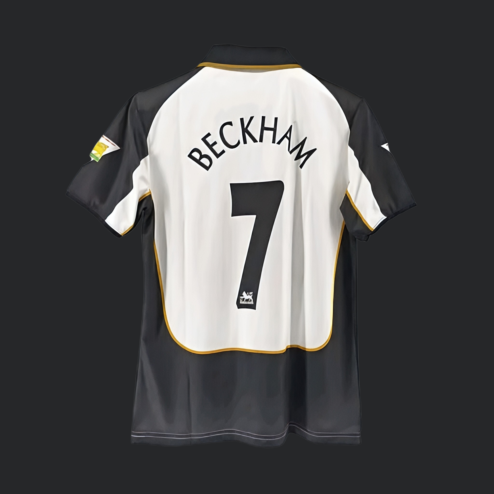 David Beckham #7 England 2002 Away Retro Jersey – Black Classic Edition