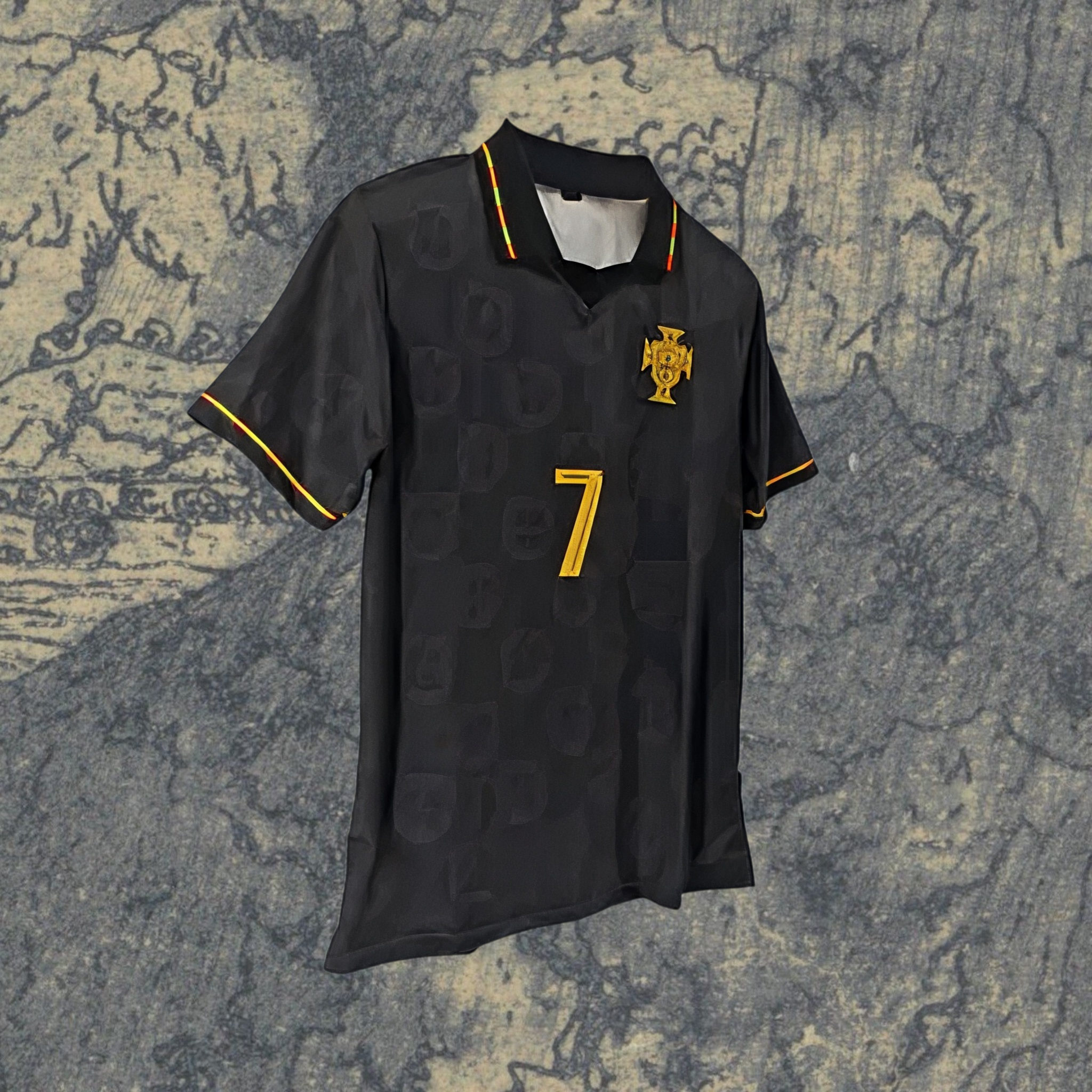 Cristiano Ronaldo #7 Portugal Black Panther Jersey – Black & Gold Limited Edition