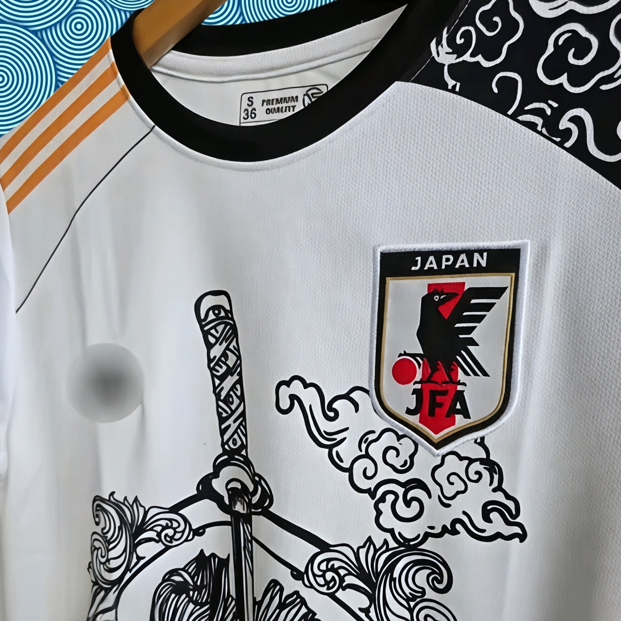 Tsubasa Japanese Dragon Graphic Performance T-Shirt – Samurai Sword & Koi Design ⚔️🐉